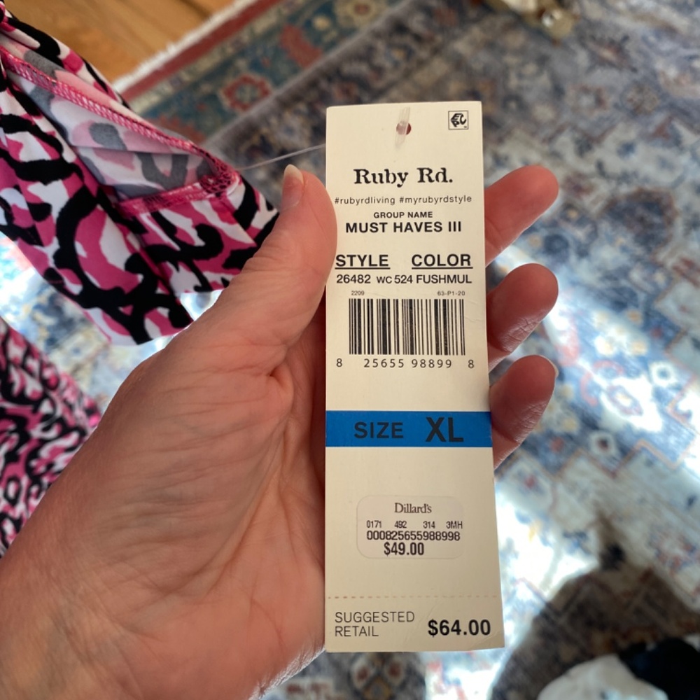 BRAND NEW Never Worn Ruby Rd. Black and Pink Dress (Bin 7) - Picture 12 of 15